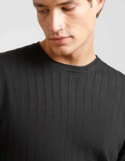 Maglia girocollo a coste