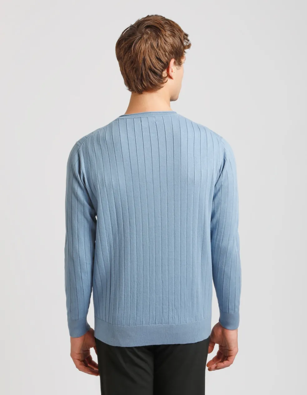 Maglia girocollo a coste