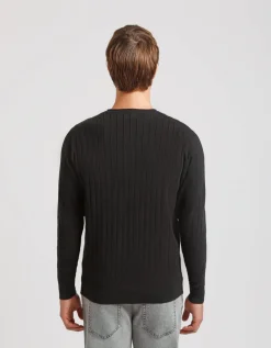 Maglia girocollo a coste