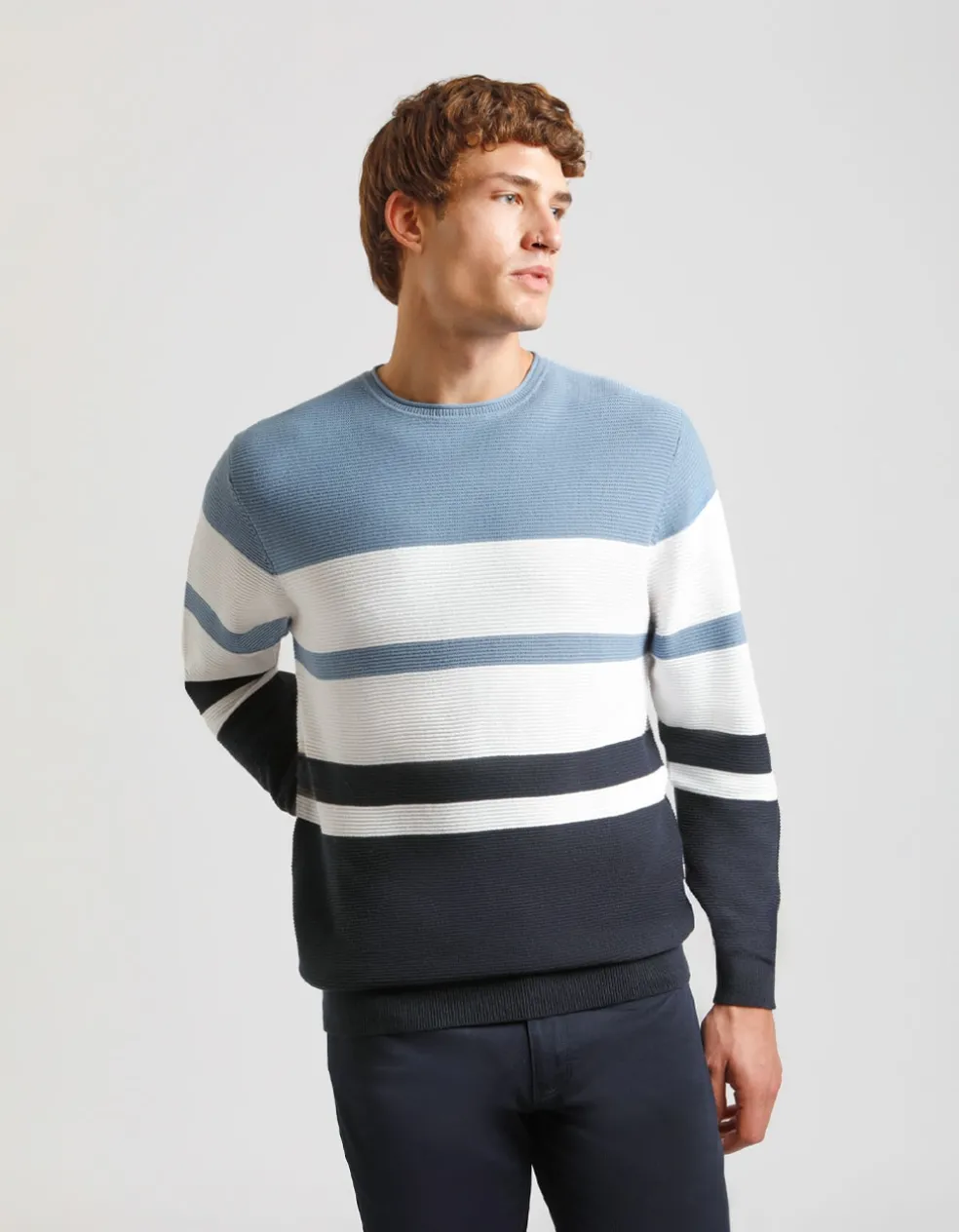Maglia girocollo colorblock