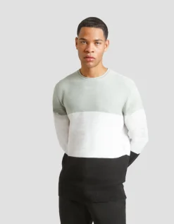 Maglia girocollo colorblock