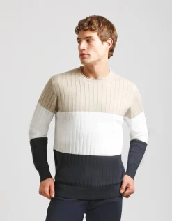 Maglia girocollo colorblock