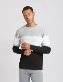 Maglia girocollo colorblock