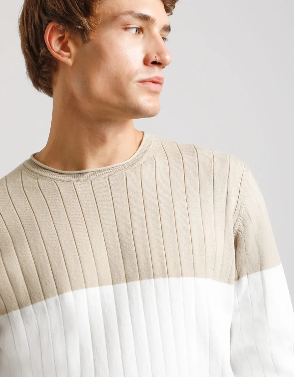 Maglia girocollo colorblock