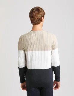 Maglia girocollo colorblock