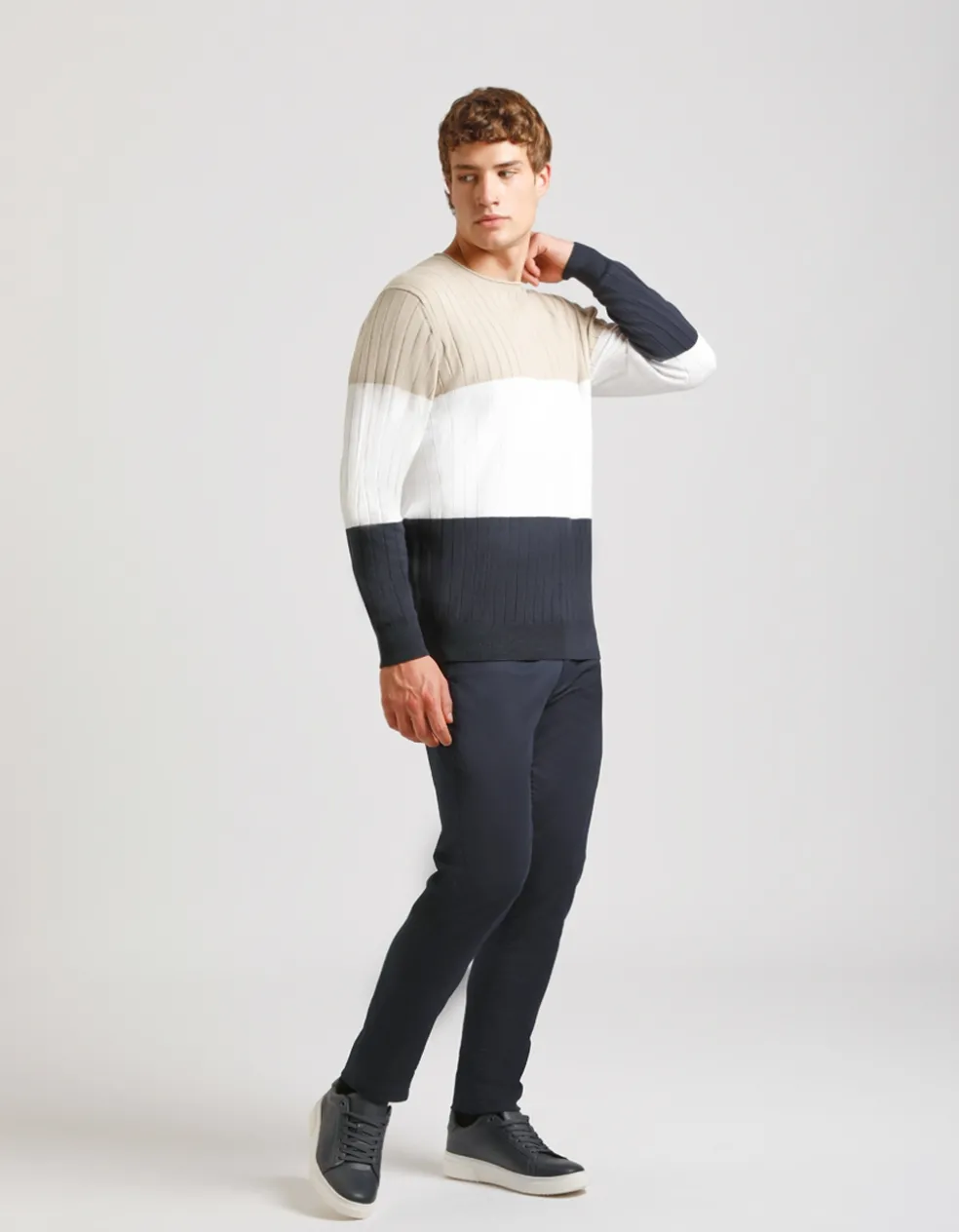 Maglia girocollo colorblock