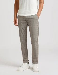 Pantaloni chino con fantasia a quadri