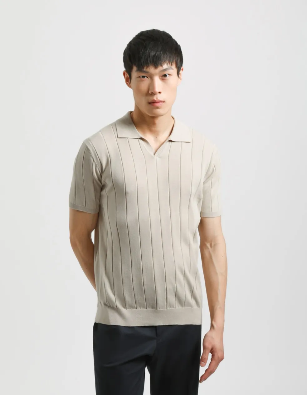 Polo in maglia a coste