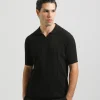 Polo in maglia a coste