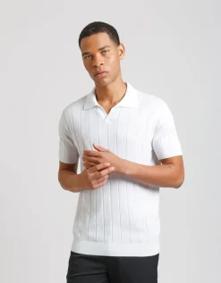 Polo in maglia a coste