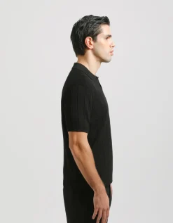 Polo in maglia a coste