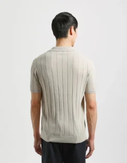 Polo in maglia a coste