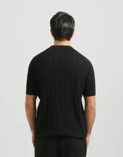 Polo in maglia a coste