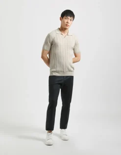 Polo in maglia a coste