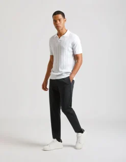 Polo in maglia a coste