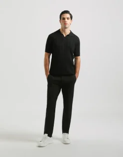 Polo in maglia a coste