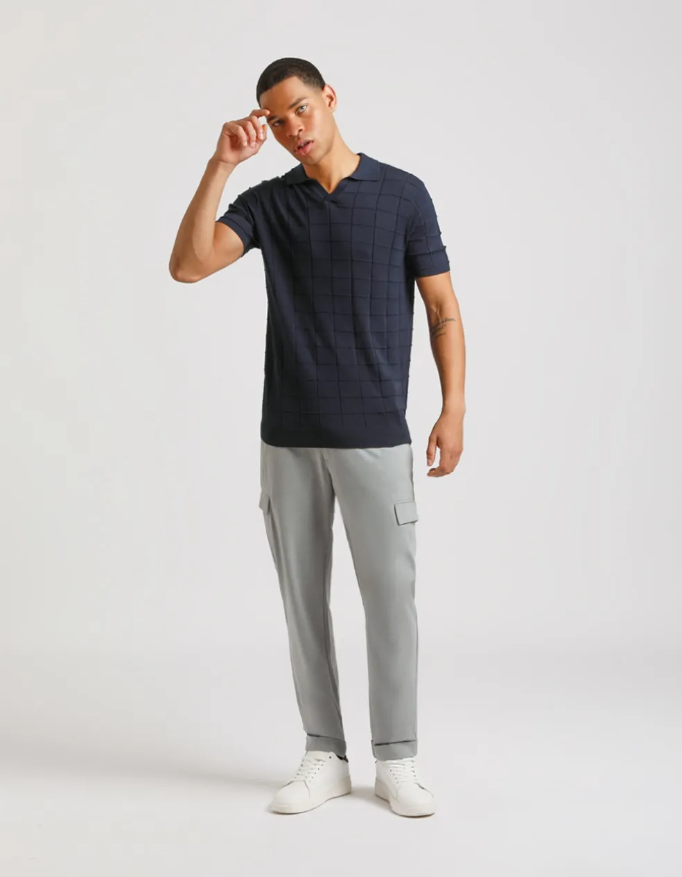 Polo in maglia a quadri