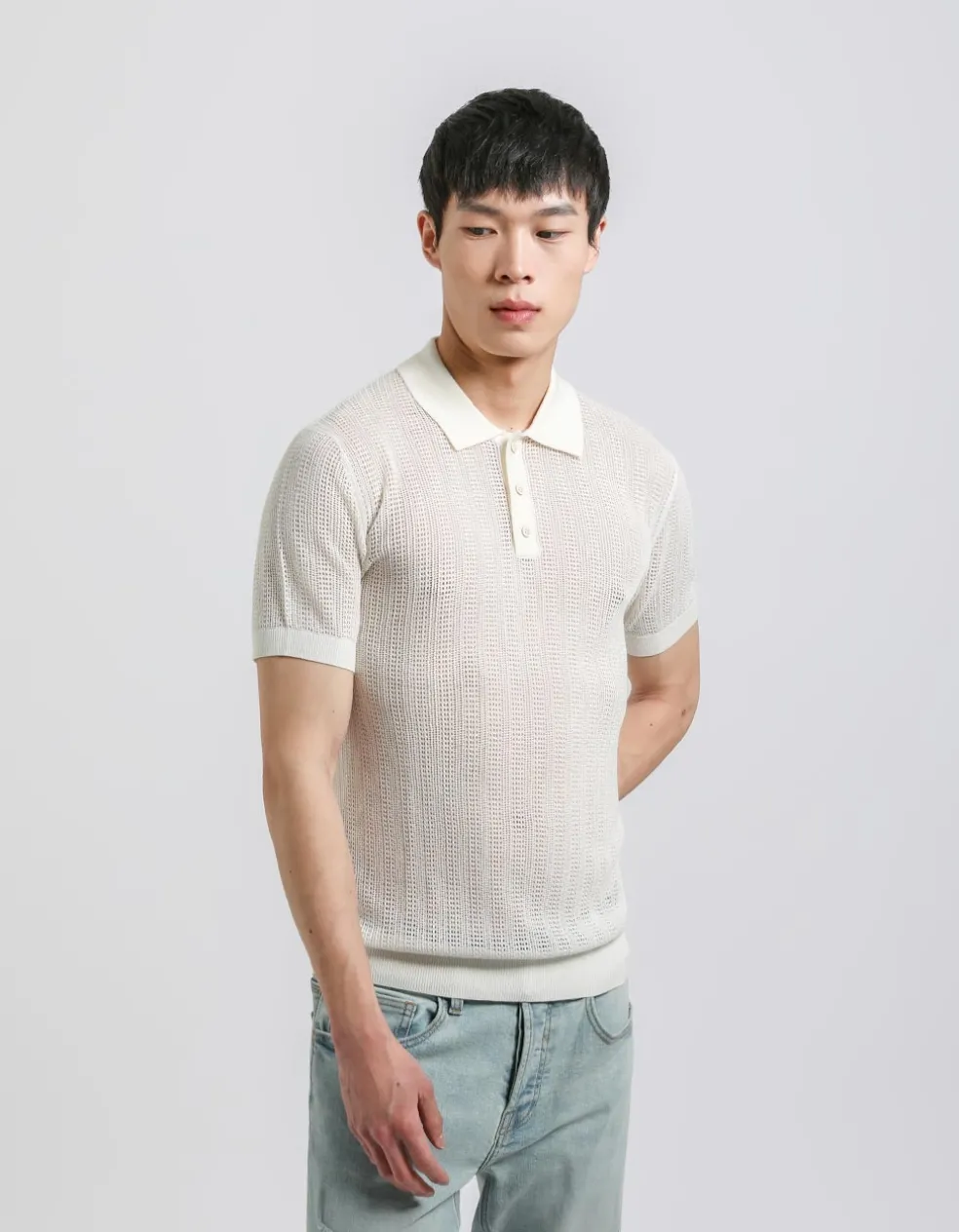 Polo in maglia forata