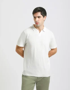 Polo misto lino