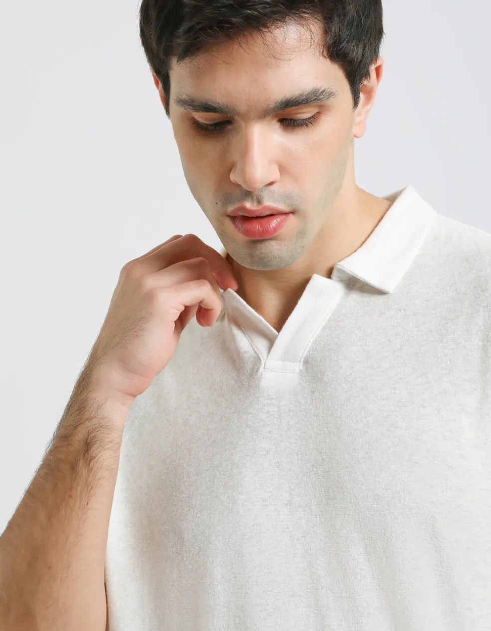 Polo misto lino
