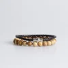 Set di bracciali in pietra e pelle