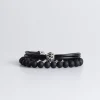 Set di bracciali in pietra e pelle