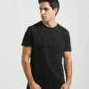 T-shirt con stampa a rilievo