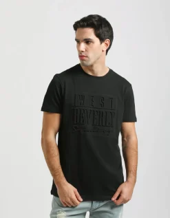 T-shirt con stampa a rilievo