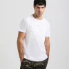 T-shirt con stampa a rilievo