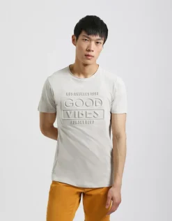 T-shirt con stampa a rilievo