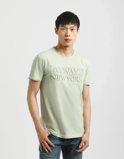 T-shirt con stampa a rilievo