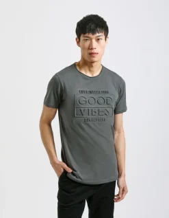 T-shirt con stampa a rilievo