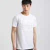 T-shirt con stampa a rilievo