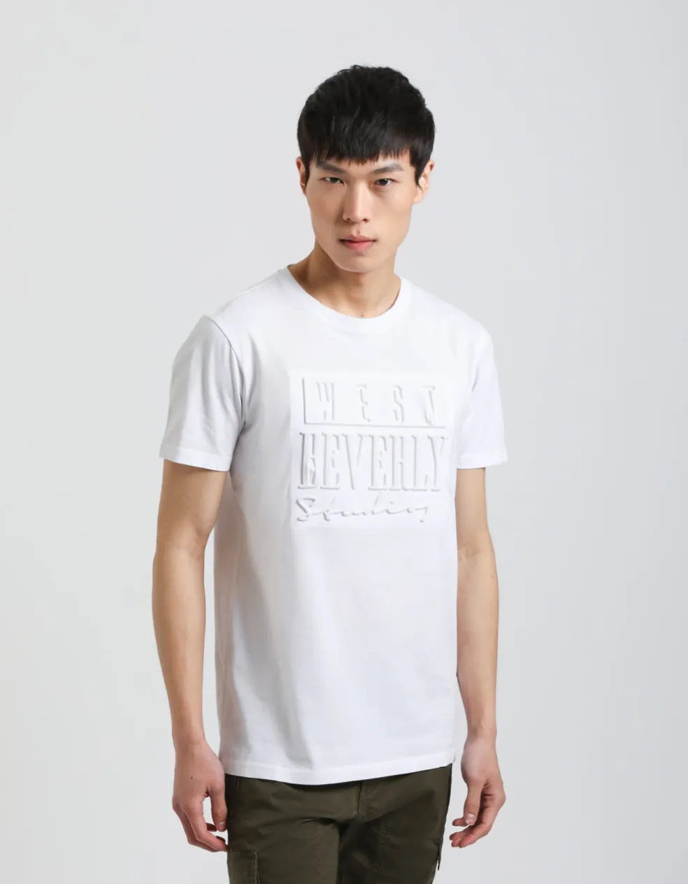 T-shirt con stampa a rilievo