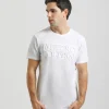 T-shirt con stampa a rilievo