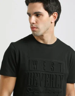 T-shirt con stampa a rilievo