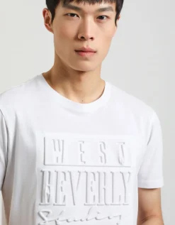 T-shirt con stampa a rilievo