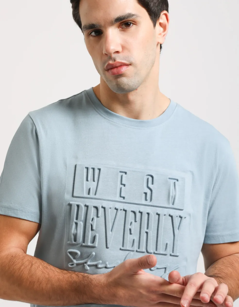 T-shirt con stampa a rilievo