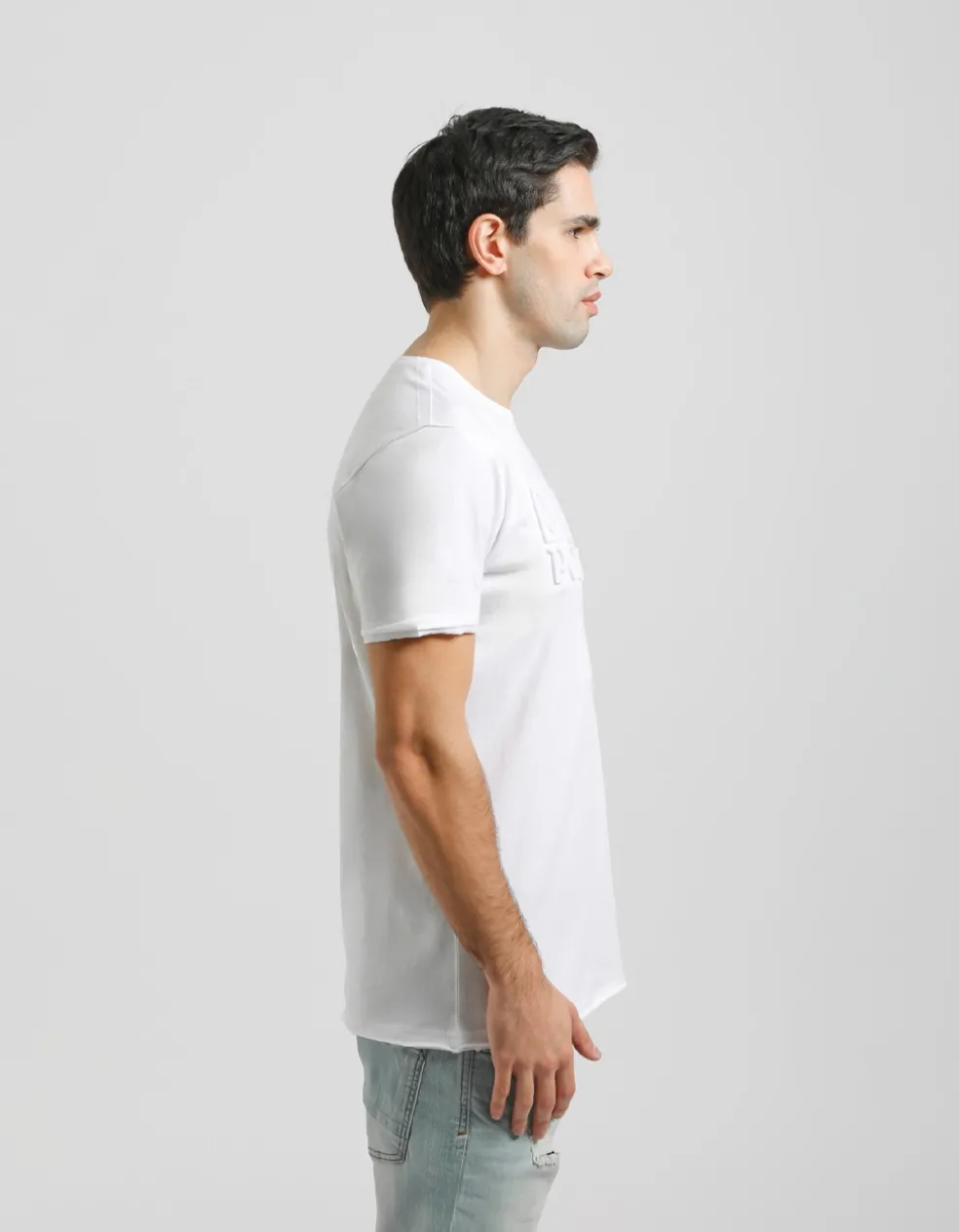T-shirt con stampa a rilievo