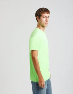 T-shirt fluo con stampa a rilievo