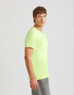 T-shirt fluo con stampa a rilievo