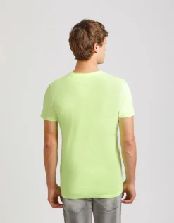 T-shirt fluo con stampa a rilievo