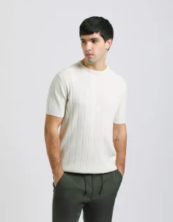 T-shirt in maglia a coste