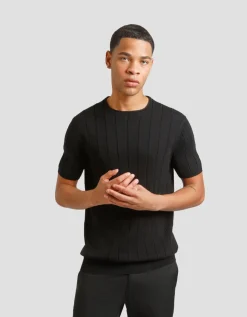 T-shirt in maglia a coste