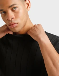 T-shirt in maglia a coste