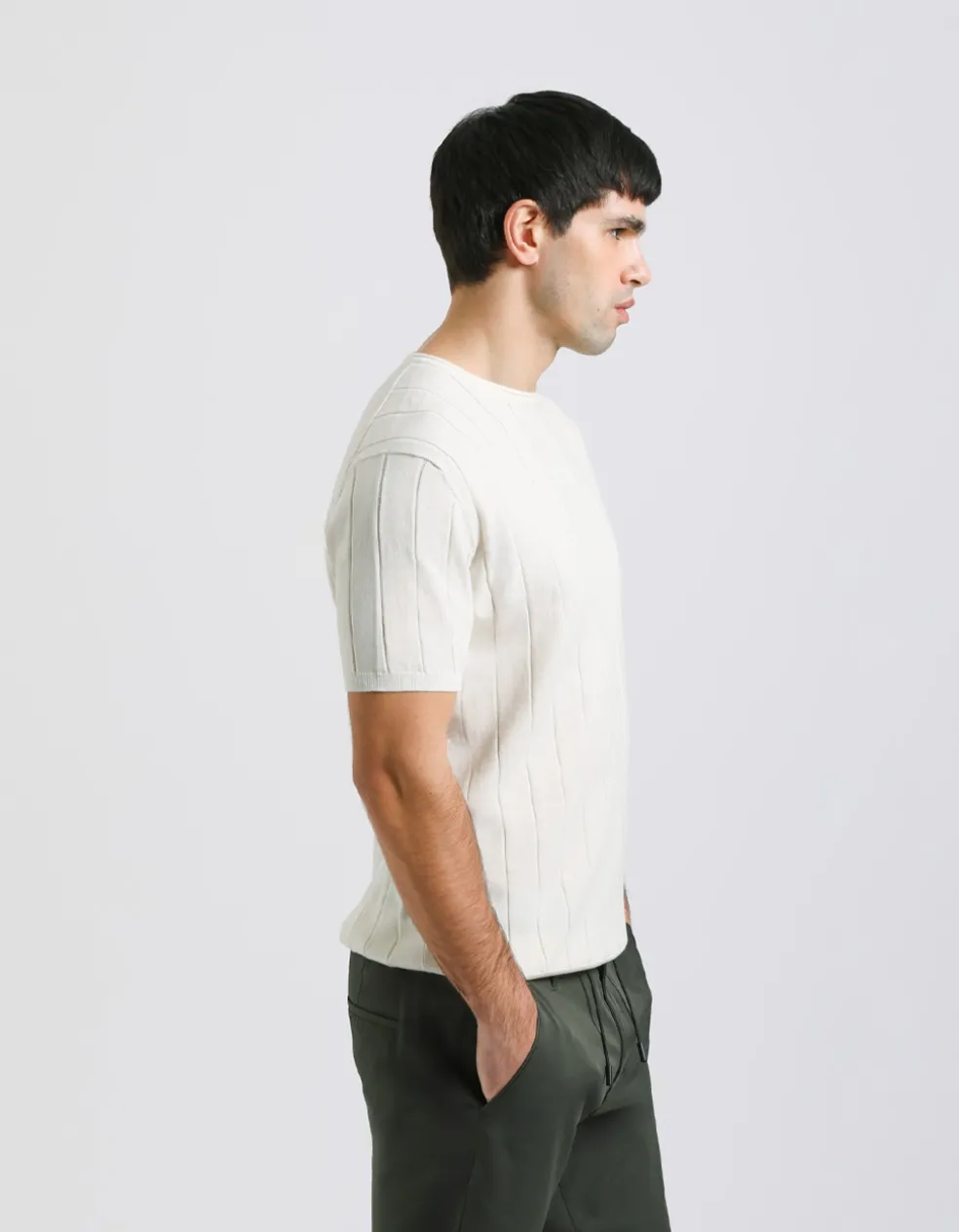 T-shirt in maglia a coste