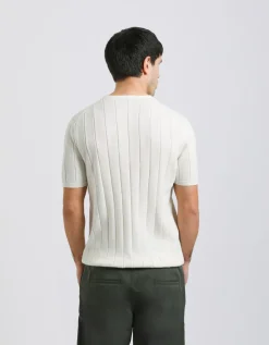 T-shirt in maglia a coste