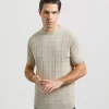 T-shirt in maglia a quadri