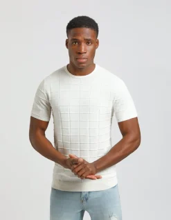 T-shirt in maglia a quadri