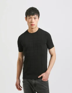 T-shirt in maglia a quadri